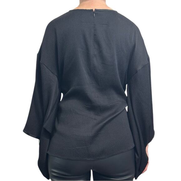 Givenchy Kimono Sleeve Black Top Silk blend Gathered front IT 38 - Picture 4 of 14